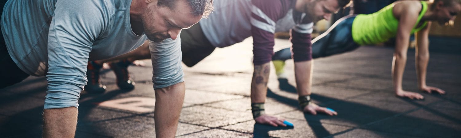Liegestütz als Symbol für das Krafttraining